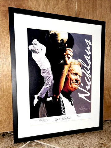 PGA JACK NICKLAUS LITHO POSTER TIM CORTES ARTIST SIGNED & #'d FRAMED 22" x 18" Cover