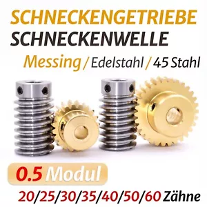 0,5 Modul 20 bis 60 Zähne Messing Schneckengetriebe Worm Zahnräder Schneckenrad - Bild 1 von 18