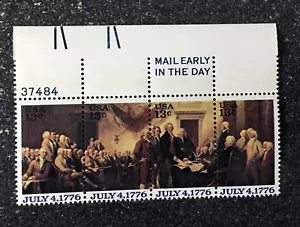 1976USA #1691-1694 13c Declaration of Independence - Mail Early Block of 4 mint - Picture 1 of 1
