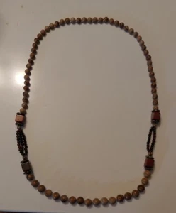 Vintage Stein Halskette Perlen handgeknüpft gebunden 16" 82g - Bild 1 von 3