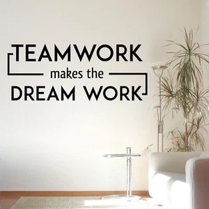 Teamwork Makes The Dream Work Wandsticker Aufkleber Zitat Büro Motivation - Bild 1 von 36