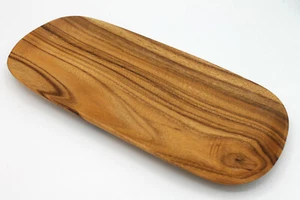 Schale aus Akazienholz 36 x 15,5 x 2 cm Tablett länglich Servierplatte Holz  - Bild 1 von 4