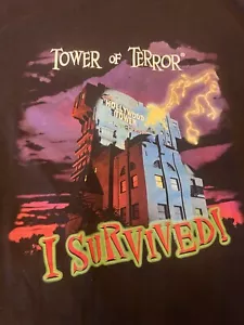 Disneyland Paris I Survived Tower Of Terror T-Shirt XXL 2XL Black Disney - Picture 1 of 8
