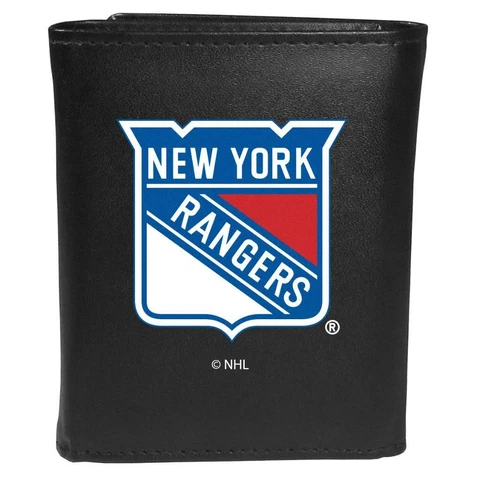 New York Rangers Big Logo Leather Tri-fold Wallet [NEW] NHL Billfold Money Clip Cover