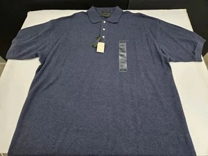 NWT Alexander Julian Colours Mens Short Sleeve Navy Heather Polo Shirt 2XL #8033 - Picture 1 of 13