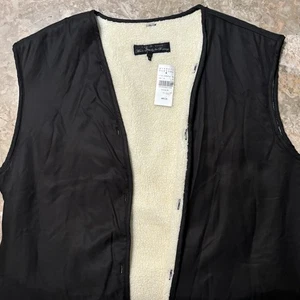 Rag & Bone Vest Mens Size 44 Black Sherpa Lined Lace Up Western Barneys NEW $895 - Picture 1 of 12