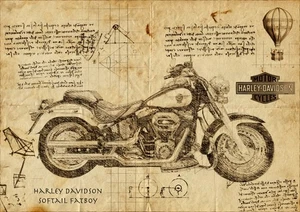 ARTE AUTOMOTRIZ - HARLEY DAVIDSON SOFT TAIL - EDICIÓN LIMITADA (10) - Imagen 1 de 1