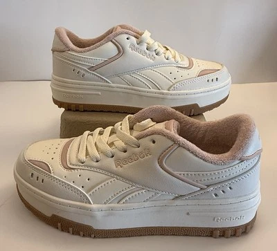 Zapatillas informales para niña Reebok Tech Geo talla 3 blancas/rosa con cordones Foto 1 de 4