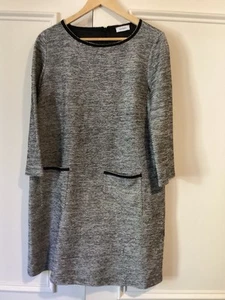 SALE “MAX&CO” FRENCH BOUCLE BEADED ROUND NECK POCKETED SHIFT DRESS SZ L EUC - Picture 1 of 10