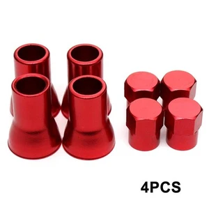 Complete Set of 4 Car Tire Valve and Aluminum Sleeves for Stylish Look - Picture 1 of 11