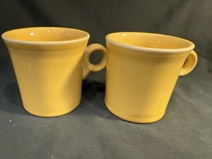 MODERN Pottery Homer Laughlin Fiesta Sunflower Yellow Loop Handle Coffee Mugs - Picture 1 of 3