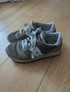 Saucony Jazz 81 Olive Khaki Green Suede Trainers UK 5 - Picture 1 of 5