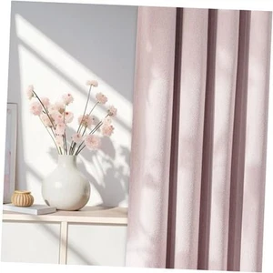 100% Blackout Pink Curtains for Bedroom, Emboosed Textured Floral Curtains 84 - Picture 1 of 7