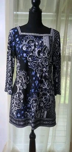 White House Black Market Women Square Neck Long Sleeve Casual Short Dress Size M - Picture 1 of 9