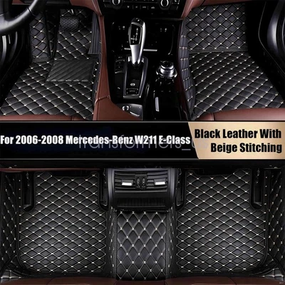Leather Front & Rear Surround Floor Mats For 06-2008 Mercedes-Benz W211 E-Class - Imagem 1 de 4