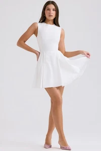 Mini Vestido HOUSE OF CB 'Claretta' Blanco Plisado Algodón S 8/10 LARGO 4495 - Imagen 1 de 12