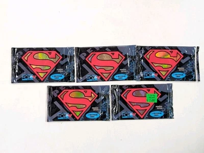5 PAQUETES Superman Holo Series Edición Estreno (5 Paquetes de Cartas) SELLADO 1996 SkyBox Foto 1 de 2