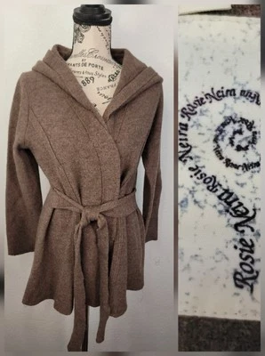 Chaqueta envolvente de lana hervida Anthropologie ROSIE NEIRA talla M suéter abrigo capucha marrón Foto 1 de 4