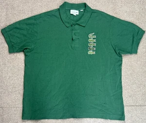 Laoste Men's Green Croc Badge Pique Short Sleeve Polo Shirt Size XL - Picture 1 of 8