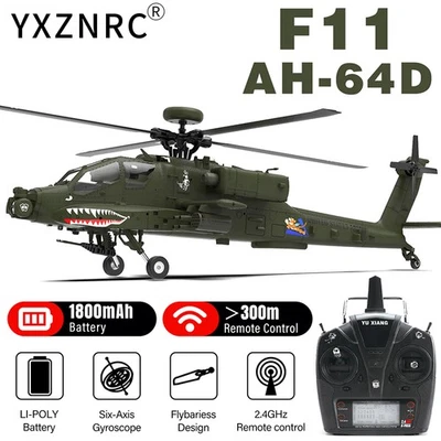YXZNRC F11 AH-64D Apache RC Hubschrauber 6-Axis 3D 2.4G 6CH Brushless Flybarless - Bild 1 von 4