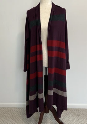 Suéter Lord & Taylor Lana Merino L/XL Envolvente Rayas - Línea Larga - Envolvente Foto 1 de 4