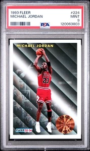 1993 Fleer #224 Michael Jordan PSA MINT 9 League Leader Chicago Bulls HOF - Picture 1 of 2