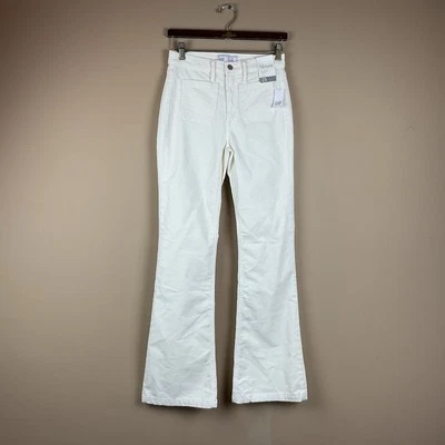 Pantalones de pana acampanados de tiro alto Gap años 70 talla 25/0 (25x31) marfil parche bolsillos Foto 1 de 4