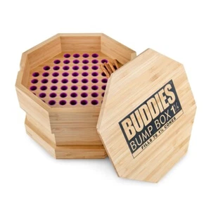 New Buddies 1 1/4 Wood RAW Pre-Rolled Cone Filler Loader Bump Box Fills 76 cones - Picture 1 of 2