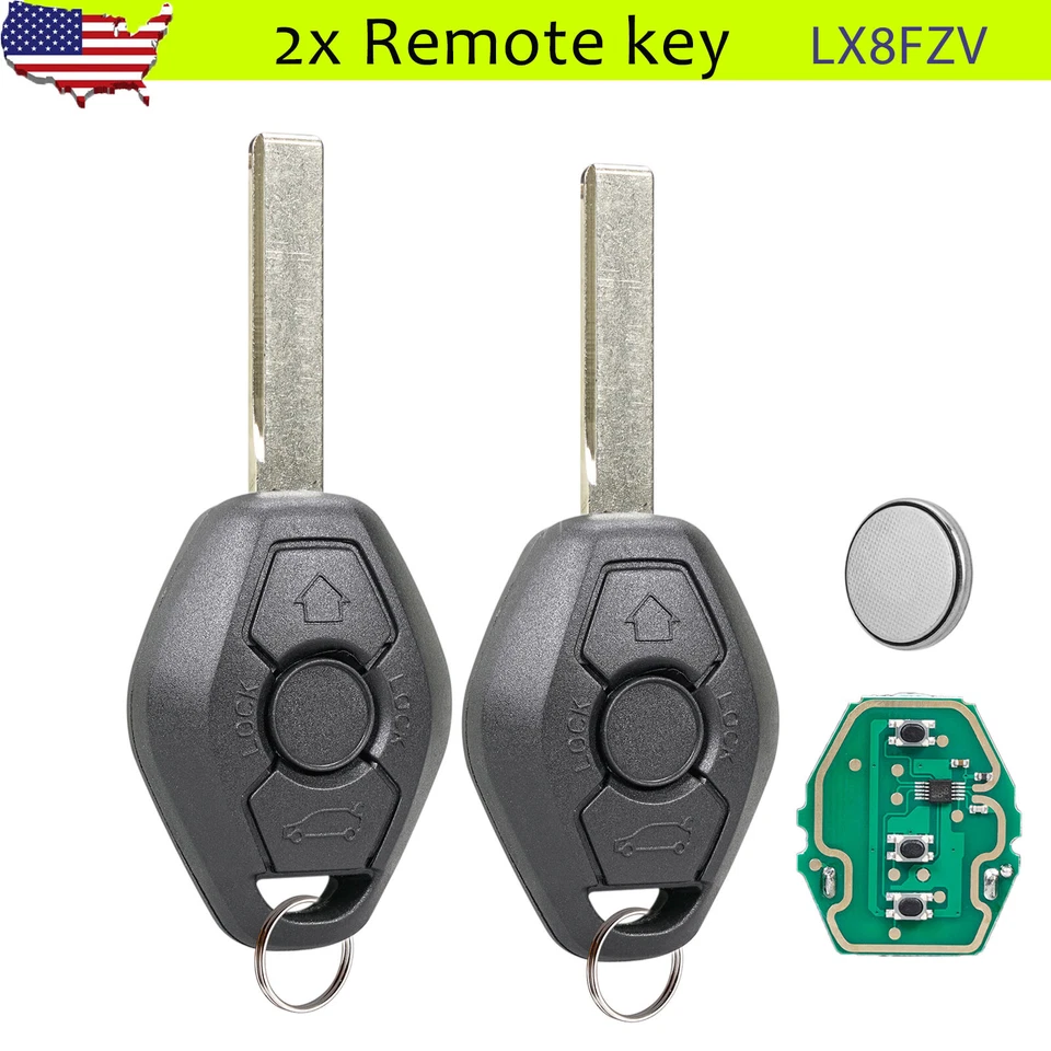 2 For 2000-2005 BMW 3 5 6 Series 323i 325i 328i 330i 525i 530i 645Ci Remote Key - Image 1 of 4