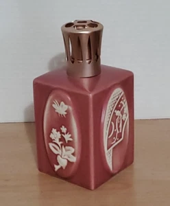 Vintage Lampe Berger Paris Lamp Porcelain Indochine in Soft Coral Depict 4 Scene - Picture 1 of 11