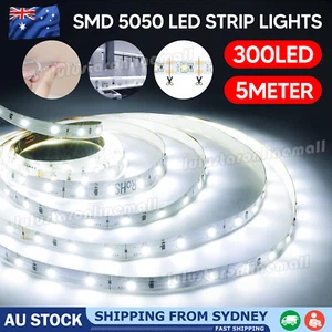 5m LED Strip Lights 12V Waterproof 5050 SMD Cool White 300 LEDs 60led/m Daylight - Picture 1 of 9