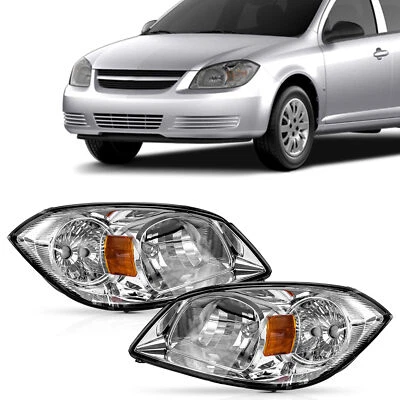 Pair Halogen Headlight Set LT & RH For 05-10 Chevrolet Cobalt 07-09 Pontiac G5 Foto 1 de 4