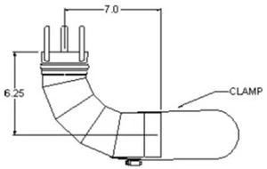 Heat Fab 93WMSTLV Saf-T Vent EZ Seal - 3" Weil-McLain GV2 Vertical Elbow Adapter - Picture 1 of 1