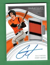 2023 PANINI IMMACULATE COLLECTION COBY MAYO AUTO JERSEY PATCH 24/25 ORIOLES