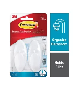 Ganci da bagno medi Command con strisce impermeabili BATH18-ES - Foto 1 di 9