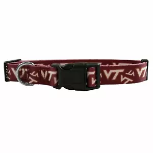 VIRGINIA TECH HOKIES DOG PET COLLAR ADJUSTABLE NYLON LE SMALL MEDIUM LARGE - Picture 1 of 1
