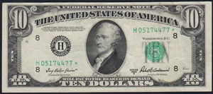 FR.2012-H* 1950B St. Louis $10 Federal Reserve Star Note VF+ - Picture 1 of 2