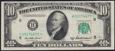 FR.2012-H* 1950B St. Louis $10 Federal Reserve Star Note VF+ - Image 1 of 2