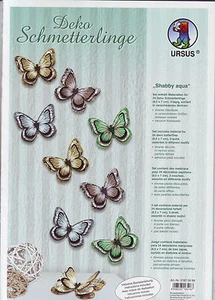 24x 3D Deko Schmetterlinge 3-lagig Stanzteileset von Shabby aqua - Bild 1 von 1