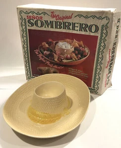 VINTAGE ORIGINAL SEÑOR SOMBRERO CHIPS & DIP KERAMIK SERVIERSCHALE CALIFORNIA - Bild 1 von 10
