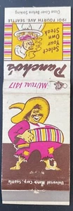 Vintage Streichholzheftchenhülle Pancho's Steak selber auswählen - Bild 1 von 2