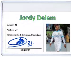 JORDY DELEM MLS Sounders Auto Autographed Signed 3x5 Index Card A - Picture 1 of 1