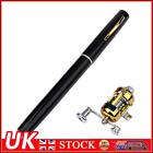 Portable Pocket Mini Aluminum Pen-Shape Fishing Rod w/ Reel Wheel (Black)