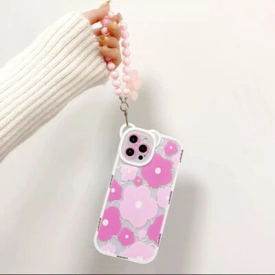 Clear Floral Bear Case for iPhone 14 Pro Max – Cute Soft TPUCover for GirlsWomen - Image 1 of 4