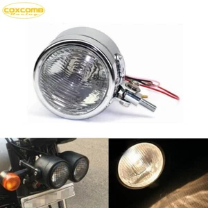 4" Chrome Headlight Fog Lamp Bottom Mount For Harley Bobber Chopper Cafe Racer - Imagen 1 de 11