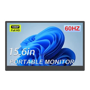 NEW FHD1920*1080 60Hz 15.6" Portable Monitor LCD Screen For Graphic Design/Game - Picture 1 of 15
