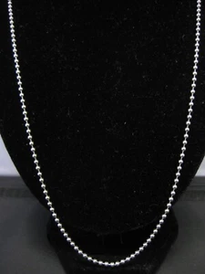 Genuine Italy 925 Sterling Silver Long Beaded Necklace (79 cm / 8.8 g) - Picture 1 of 8