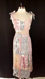 NEW LANE BRYANT Plus Sz 18W A-Line Dress Pink Blue Ivory Sleeveless Pockets Midi - Picture 1 of 9