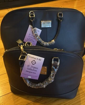 JM New York St. Tropez rolling wheeled Royal Blue Travel Bags Set Of 2 - Image 1 of 4