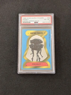 1980 Star Wars Sticker Probot PSA 6 EX-MT Empire Strikes Back Card #58 Low POP - Image 1 of 4